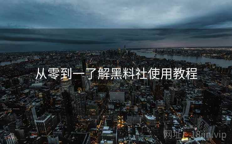 从零到一了解黑料社使用教程