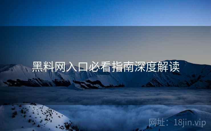 黑料网入口必看指南深度解读