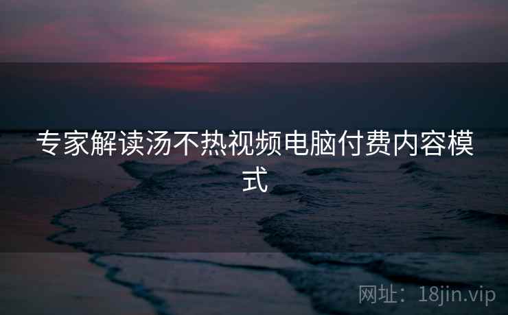 专家解读汤不热视频电脑付费内容模式