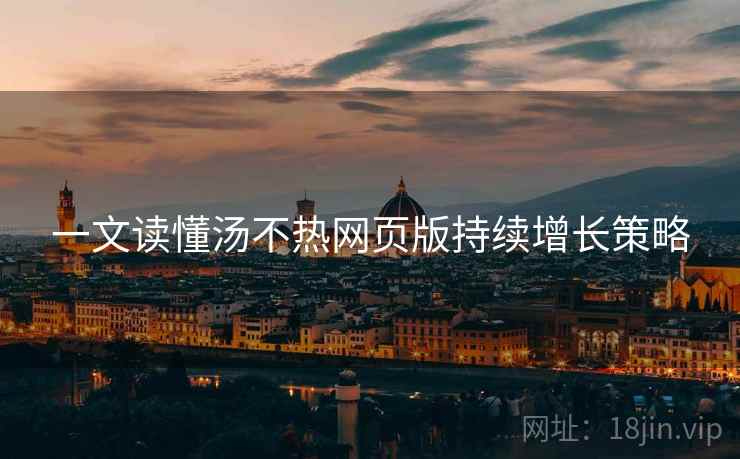 一文读懂汤不热网页版持续增长策略