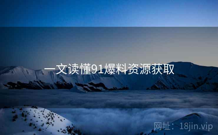 一文读懂91爆料资源获取