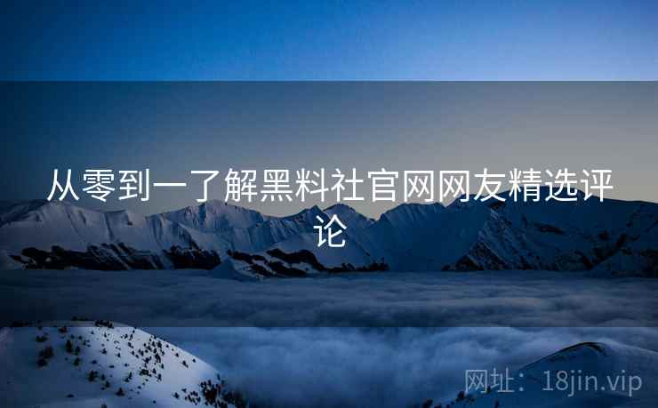 从零到一了解黑料社官网网友精选评论